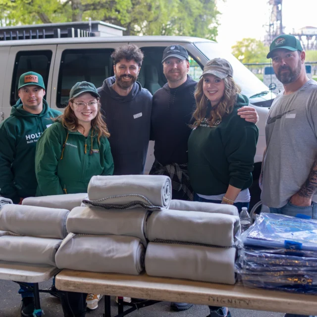 When you buy a Holt home, you're not just getting keys to a new house — you're helping us give back 🧡

We purchase our homeowner blankets for our gift boxes from @sackclothxashes, a company that donates blankets to shelters across the U.S. based on zip code and shelter need. We recently partnered with Sackcloth & Ashes and City Team’s Night Strike program to hand out blankets to those in need under the Burnside Bridge.

It was an honor to join forces with these incredible organizations making a real difference. Night Strike continues to support the unhoused community under Portland’s Burnside Bridge every Thursday and they’re always in need of supplies. You can donate at our link in bio.