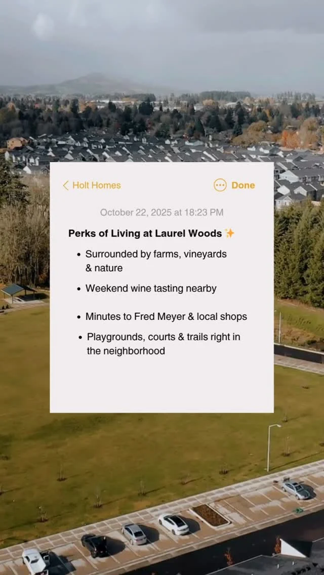 At Laurel Woods, you get the best of both worlds: a peaceful escape in award-winning Cornelius, Oregon, with Portland and Hillsboro just a short drive away.

Spend weekends wine tasting, exploring Henry Hagg Lake, or cheering on the Hillsboro Hops. With community trails and playgrounds right in the neighborhood, life here is as connected as it is comfortable. 🏡✨

#holthomespnw #laurelwoods #pnwlifestyle