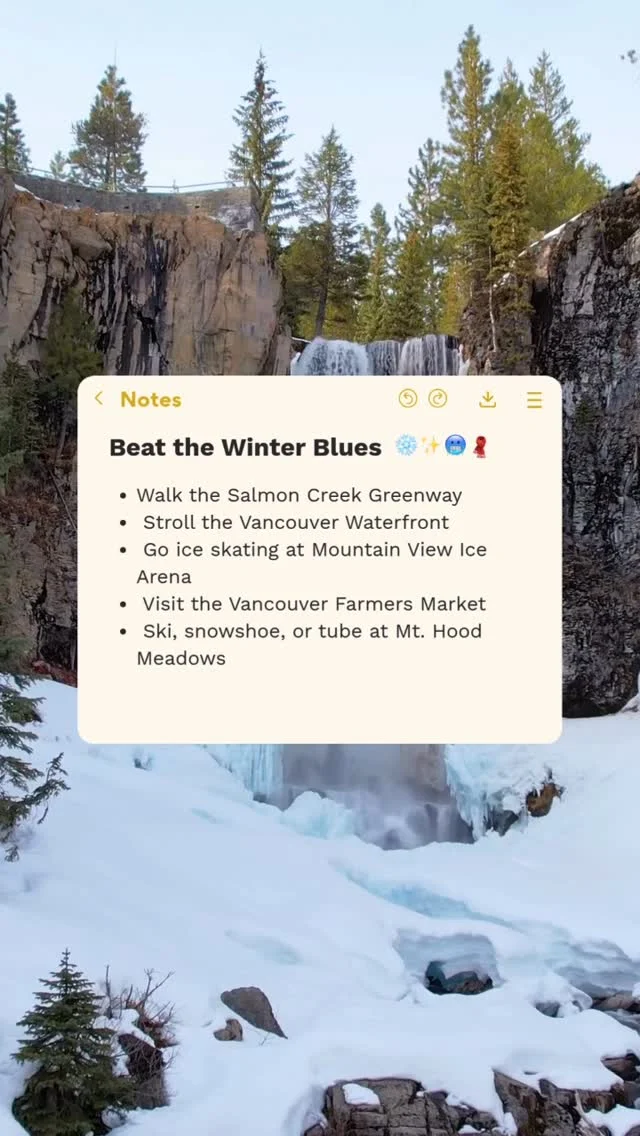 Winter doesn’t have to be all gloom and gray ❄️✨

Some days we’re cozying up at home with soft lighting, greenery, and comfort food. Other days, we’re out exploring everything the SW Washington and Portland Metro area has to offer.

Here are a few winter-ready ways to enjoy the season:
🌲 Walk the Salmon Creek Greenway
🚶 Stroll along the Vancouver Waterfront
⛸️ Go ice skating at Mountain View Ice Arena
🛍️ Browse the Vancouver Farmers Market
🎿 Ski, snowshoe, or tube at Mt. Hood Meadows

Little adventures like these make winter days feel brighter and a lot more fun.

#winterblues #holthomespnw #portlandmetro