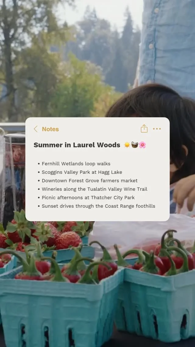 Laurel Woods makes summer plans feel easy, with lakes, trails, markets, and wine country all just a short drive away.

📌 Save this for your next weekend plan.