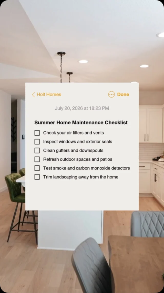 A simple summer reset for your home ☀️

Small maintenance checks like these help keep things running smoothly through the season, inside and out.